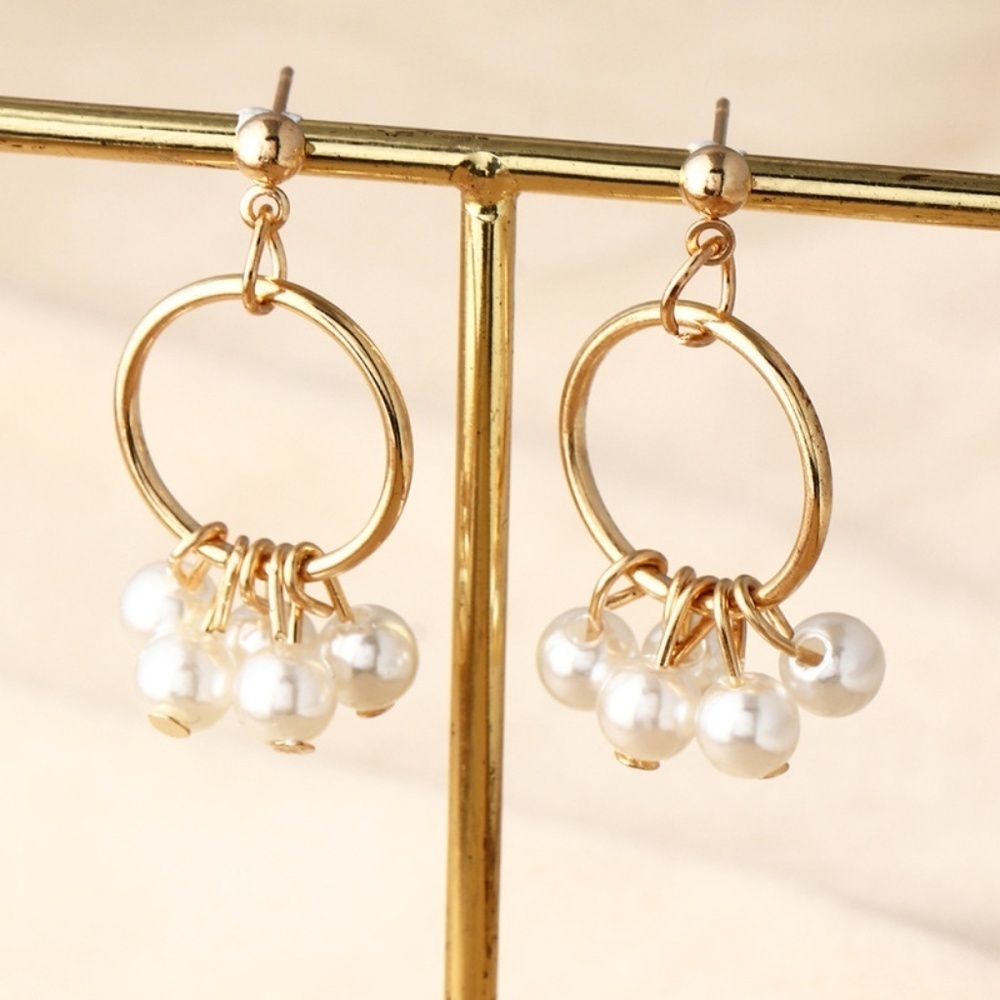 *MEARA* Gold x Pearl Fashion Dangle Drop Earrings